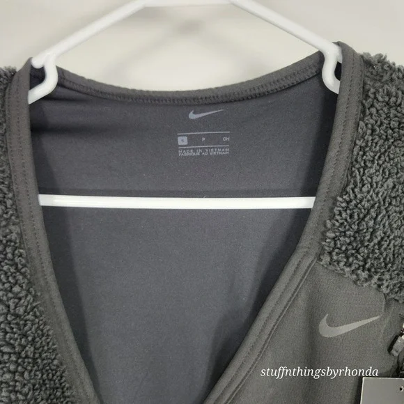 NWT Nike Women's Long Sleeve Sherpa Training Wrap Jacket Top 929839 081 Black - Picture 3 of 9